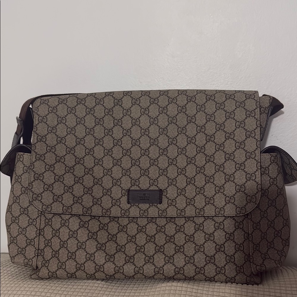Gucci Brown Messenger Bag with Iconic GG Monogram